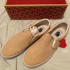 Brand New Vans Off The Wall Beige Slip On Shoes